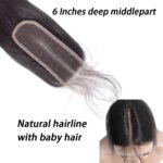 Brazilian 2x6 Human Hair Lace Closure HD Transparent 2x6 Body Wave Lace Closure Middle part Human Hair Kim K Closure With Baby Hair (16 inch) - Image 7