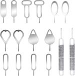 16 Pieces SIM Card Removal Openning Tool Tray Eject Pins Needle Opener Ejector Compatible with All iPhone Apple iPad HTC Samsung Galaxy Cell Phone Smartphone Watchchain Link Remover - Image 2