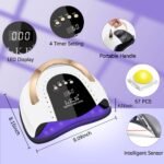 268W UV LED Nail Lamp, LKE Nail Dryer for Gel Polish, 4 Timers UV Nail Lamp Professional Nail Light, 57Pcs Lamp Beads and Automatic Sensor(White) - Image 5