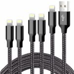 USB to Lightning Cable, 5 Pack iPhone Charger Fast Charging Cord (Black) | 3/3/6/6/10FT Nylon Braided High-Speed Data Transfer Apple MFi Certified Wire for iPhone 14/13/12/11/X/Max/8/7/6/5/SE/Plus - Image 2