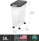 IRIS USA Dog Food Storage Container, Up to 38 lbs, Black, Made in USA | Wheels for Mobility, Airtight Seal, BPA-Free, Best for Bird Seed, Cat food, Cat Litter, Chicken Feed, Pellets - Image 4