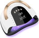 268W UV LED Nail Lamp, LKE Nail Dryer for Gel Polish, 4 Timers UV Nail Lamp Professional Nail Light, 57Pcs Lamp Beads and Automatic Sensor(White) - Image 2