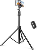 SENSYNE 72" Phone Tripod, Extendable Cell Phone Tripod Stand, Selfie Stick with Wireless Remote and Phone Holder, Compatible with iPhone Android Phone, Camera - Image 2