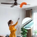 Cobweb Duster with Extension Pole,Cleaner Outdoor 110" Telescoping Extended Sspider Brush, Dusting Kit,Long Handle Reach for High Ceilings and Fans,Microfiber Webster Remover Tools Feather Dusters - Image 4