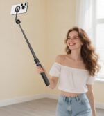 TONEOF 68" Magnetic Aluminum Phone Tripod Selfie Stick for iPhone & Android | Rechargeable Remote,360° Rotatable Foldable Cell Phone Stand Holder with Metal Ring,Travel Tripod for Magsafe (Black) - Image 10