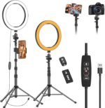 EMART 10" Ring Light with 55" Extendable Tripod Stands and Phone Holder | Dimmable LED Circle Round Light for Selfie Camera Photography, Makeup, YouTube Video, Vlogging, Live Streaming - Image 2