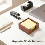 Wooden Sticky Note Holder for 3 x 3 Notes | Sticky Note Dispenser for Desk, Modern Post It Note Holder, Office Desk Organizer Accessories for Workspace - Image 4