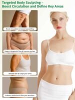 Lymphatic Drainage Massager & Anti Cellulite Massage Tool, for Legs, Arms & Belly, Body,Helps Reduce Stretch Marks & Cellulite,with SoothingPulse, Light Heat & Vibration (White) - Image 5