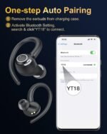 Wireless Earbuds, Bluetooth 5.4 Headphones Sport Over Ear Buds With ENC Mic | Noise Cancelling, 48H, Wireless Earphone With Earhooks, Stereo Deep Bass, IP7 Waterproof ear bud for Workout Running, Black - Image 8