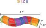 iCAGY Cat Tunnel Toys for Indoor Cats Kittens Rabbits, Pet Toy Play Tunnels | Interactive Crinkle Pop Up Tunnel Toys, Relieve Cat Boredom, Rainbow 47" Shape S - Image 5