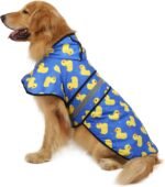 HDE Dog Raincoat with Hood & Leash Hole S-XL Dog Rain Jacket Ducks L | Hooded Rain Coat, Reflective Safety Strip, Water Resistant, Easy On/Off, Good for Pets, Small Medium & Extra Large Dog Breeds - Image 2