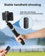 CAMBOFOTO 2-in-1 Phone Tripod Selfie Stick, 68in Extendable Remote Control - Image 7