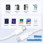 USB C to C Charging Cable 10ft, 60W Fast Type C to C Charger Cord Long for Apple iPhone 17 Pro Max/17 Air/16 Pro Max/15 Plus, MacBook Pro 2021/2020/2019,iPad 12.9/11 inch/Mini/Air 5/4,Samsung Galaxy - Image 7