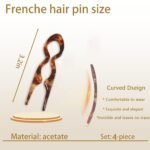 4 PCS Prestige French Hair Pins, Curved Angle for Better Head Fit-3.2 In Prestige French Hair Pin for Updos Chignons & Buns Acetate French Twist Pin for Thin Thick Hair - Image 3