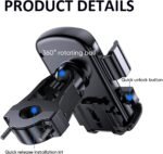 Bike Phone Mount Holder, Motorcycle Phone Mount for Scooter, Mountain, Dirt Bike, Stroller and Motorcycle, 360°Rotate Handlebar Phone Holder Compatible with iPhone & Android Smartphones from 4.7-7.2'' - Image 9