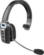 Sarevile Trucker Bluetooth Headset, V5.2 Wireless Headset with Upgraded Microphone AI Noise Canceling, On Ear Bluetooth Headphone with Mute for Driver Office Call Center (Black) - Image 2