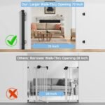 PRObebi Retractable Baby Gates for Stairs & Doorways, Dog Gate 0-54" W × 34" H, Black - Image 5