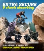 Metal Bike & Motorcycle Phone Mount for Any Smartphone (iPhone 16 Pro Max/e, Galaxy S25). Unbreakable Handlebar Cell Phone Holder for Bike, Scooter, Bicycle Phone Mount. x10 to Safeness & Comfort - Image 4