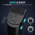 PRITECH Manscape Body Hair Trimmer Electric Razors for Men | Waterproof Pubic Hair Ball Trimmer, Ceramic Blade & Reflector Shavers, Wet/Dry Use, Mens Grooming Kits, Gifts for Men - Image 5