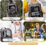 Cat Carrier Backpack, Expandable Pet Carrier with Sun Shade & Full Front Opening, Breathable Mesh Backpack for Small Dogs & Medium Cats Up to 18 Lbs, Foldable for Hiking, Camping (Grey) - Image 9