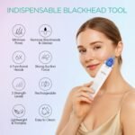 VOYOR Blackhead Remover Pore Vacuum with 6 Suction Heads for Face | 3 Suction Modes, Rechargeable Blackhead Remover Tool with Microcrystalline Head, Pore Cleaner Acne White Heads Removal, BR410 - Image 3