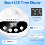 Makartt Flash Cure UV LED Nail Lamp for Gel-X Tips, Adjustable Gooseneck | 50 mW/cm² Cordless Rechargeable UV Light with Auto Sensor & 4 Timers & 10 Beads for Fast Gel Curing Home DIY Salon Use, White - Image 9