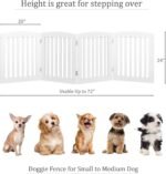 PAWLAND Wooden Freestanding Foldable Pet Gate for Dog,24" H Dog Gate Indoor | Dog Gate for Doorway, Stairs, the House, Step Over Fence, Extra Wide, Room Divider, Front Door, Hallway, 4 Panels, White - Image 6
