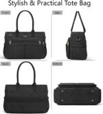 Bagstellar Teacher Tote Bag for Women, 15.6" Laptop Work Tote Computer Bag | Quilted Bible Nurse Bag with 40oz Cup Holder, Insulated Pocket & Strap, Large Laptop Briefcase for School Travel Office Gifts - Image 9