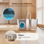 Cat Water Fountain Stainless Steel: Pet Fountains for Cats/Dog Indoor Automatic Waterer Bowls for Drinking Small Animal Water Dispenser Metal Pets Watering Faucet Bottle Auto Kitty Watering Supplies - Image 5