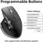 INFINMIND Ergonomic Wireless Bluetooth Mouse with 6 Programmable Buttons(Mac/Windows), Multi-Device, Flying Scroll & Side Wheel, 5 Level DPI, Rechargeable Silent Mice for Laptop, PC, Tablet, MacBook. - Image 6