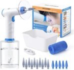 Electric Ear Wax Removal Kit for Adults with 4 Cleaning Modes, Home Use | Safe and Effective Ear Irrigation Flushing System with 500ml Water Bottle, Towel, Waste Basin, 15 Tips, Blue - Image 2