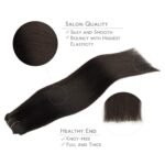WENNALIFE Clip in Hair Extensions Real Human Hair, 18 Inch 120g 7pcs Human Hair Extensions Clip Ins, Dark Brown Coloured Remy Hair - Image 5