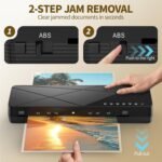 Crenova Laminator 13 inch with Touchscreen 3-6mil Quick Warm Up Auto Off | Hot and Cold Laminator with ABS Jam Free, Laminator for Home Office School, Black - Image 6