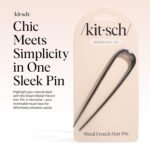 Kitsch French Hair Pins for Women | Secure Hold All Day - Hematite, 1pc | Elegant & Durable Metal French Pin for Updos, Chignon, Buns & Twist Hairstyles | Comfortable Fit Hair Accessories For Women - Image 3