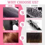 Clip in Hair Extensions Real Human Hair Dark Brown Highlights for Women | Seamless, Balayage, 100% Human Hair Extensions Clip ins, Clip on Hair Extensions, Invisible Straight Double Weft 16" 90g - Image 8