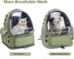 Cawypety Cat Backpack Carrier, Breathable Cat Carrier Large Space Bubble Pet Backpack for Kitty Small Dog up to 15lbs, Transparent & Foldable Pet Carrier for Travel Hiking - Image 4