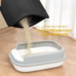 Cat Litter Mat Compact Size 23.6"x14.6" for Small Spaces, Upgrade Waterproof Leakproof Back Layer, Honeycomb Trapping Mat, Washable, Easy to Clean, Scatter Control Kitty Litter Matt, Black - Image 5
