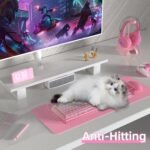 Attack Shark KC04 Acrylic Clear Transparent Keyboard Cover(17.4 * 6.5 * 1.89 inch) with Dustproof Waterproof Anti-hit Anti-cat Protective Case for Standard 104 Key Mechanical Gaming Keyboard Pink - Image 8