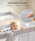 Fodoss Baby Playpen, 47×47in Playpen for Babies and Toddlers with Door | Baby Play Yard for Indoor & Outdoor, Soft Breathable Mesh, BPA-Free Oxford Fabric, Anti-Slip Suction Cups, Pull Rings - Image 4