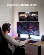 HUANUO 17-32 Inch Dual Monitor Stand, Vertical Dual Monitor Mount, Monitor Stand 2 Monitors, Ergonomic Adjustable Tilt/Swivel/Rotate, Weight Max 19.8 lbs, VESA 75/100mm - Image 6