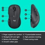 Logitech M510 Full Size Ambidextrous 2.4 GHz Wireless Mouse | 2.4 GHz USB-A Nano Receiver, tilt-to-scroll function, 2-year battery life, Windows Mac Linux compatible, certified for Chrome - Image 6