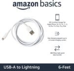 Amazon Basics 2-Pack Apple MFi Certified USB-A to Lightning Cable, Fast Charging, Data Sync, High Speed Transfer, Sturdy Design for iPhone 14 13 12 11 X Xs Pro, Pro Max, Plus, iPad, 6 Foot, White - Image 3