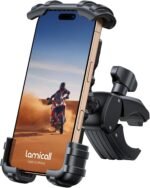 Lamicall Bike Phone Holder Mount - Motorcycle E-Bike Scooter Handlebar Clip | Lockable & Rotating, Shockproof Protection, Fast Installation, ATV Great Gift for 4.7-6.8" Cellphone iPhone 17 Pro Max Plus - Image 2