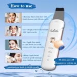GUGUG Waterproof Skin Scrubber 4-in-1 Facial Spatula Pore Cleaner for Face | Blackhead remover with 4 modes,rounded stainless steel head,10-minute auto-off,Type-C charging and 2 silicone attachments. - Image 7