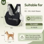Dog Sling Carrier for Small Dogs with Thicken Bottom Support 10-18 lbs | Adjustable, Hands Free, Breathable Mesh, Comfortable, Lightweight, Vet Visits, Anxiety, Travel, Hiking, Safety Clip, Black - Image 6