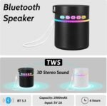 Stainless Steel Water Bottle with Portable Bluetooth Speaker TWS | BT5.3 Wireless Speaker,RGB Light,BPA Free Tumbler with Handle,Flip Straw and Spout,24Hr Cold,Leakproof,Camping Sport Beach - Image 4