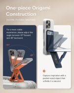 MOFT Phone Stand Wallet, NFC-Supported Tap-and-Go Card Holder, MOVAS Leather, Slim Magnetic Tripod for iPhone 17/16/15/14/13/12, Travel Essential Wallet Cell Phone Stand for 2 Cards, Taupe - Image 4