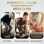 NURSAL 60 Modes TENS Unit Muscle Stimulator for Pain Relief Therapy, 3-in-1 Dual Channel EMS Muscle Stimulator for Back, Shoulder, Neck, Knee, Sciatica, Rechargeable TENS Machine with 12 TENS Pads - Image 3
