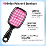 4 Pack Vented Detangling Hair Brush - Detangler Hairbrush with Soft Bristles for Effortless Tangle Free - Ideal for Wet Dry or Curly Damaged Hair for Women Men Kids - Image 3