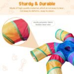 Depets Cat Tunnel for Indoor Cats, Large Collapsible Cat Tube Toys, 5-Way | Pet Play Tunnel with Interactive Peephole & Play Ball, S-Shaped, for Kittens Puppies Rabbits Indoor Exercise, Polyester - Image 3